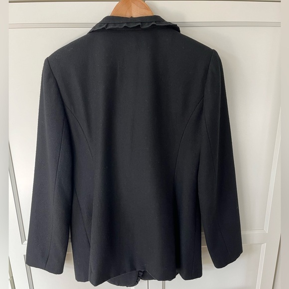 Ann Taylor High Collar Ruffled Black Jacket - Picture 3 of 5